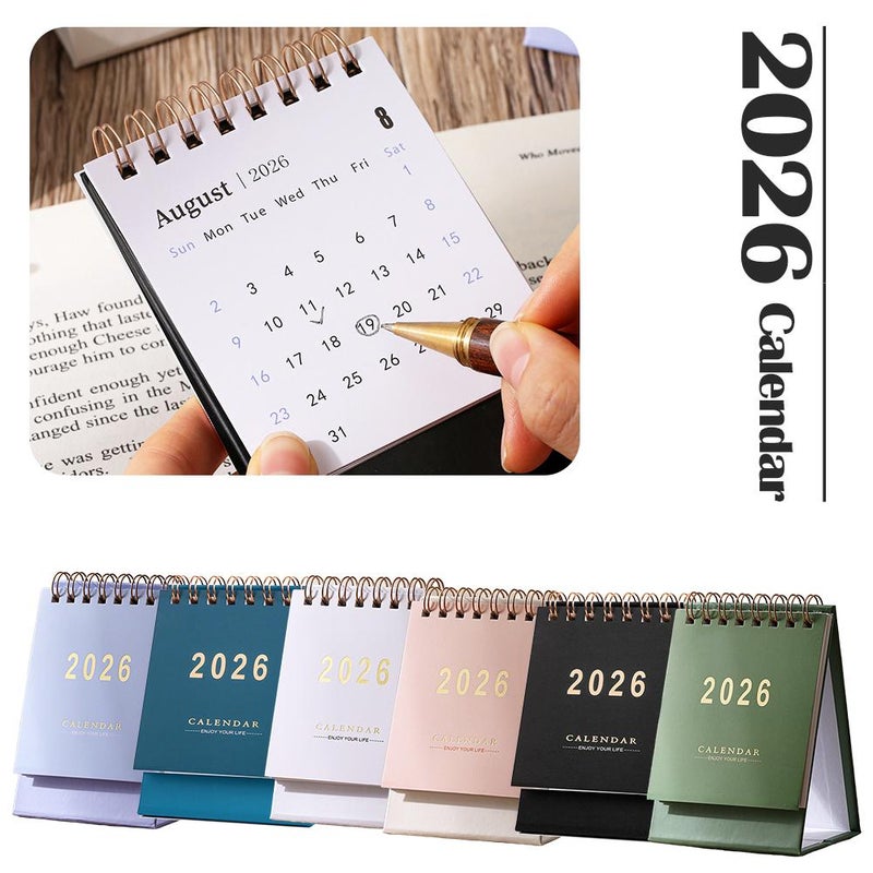 Mini Desk Calendar 2026-2027, January 2026 until June 2027, Flip Desk Calendar: Compact Planner for Home & Office (Black) - Image 3